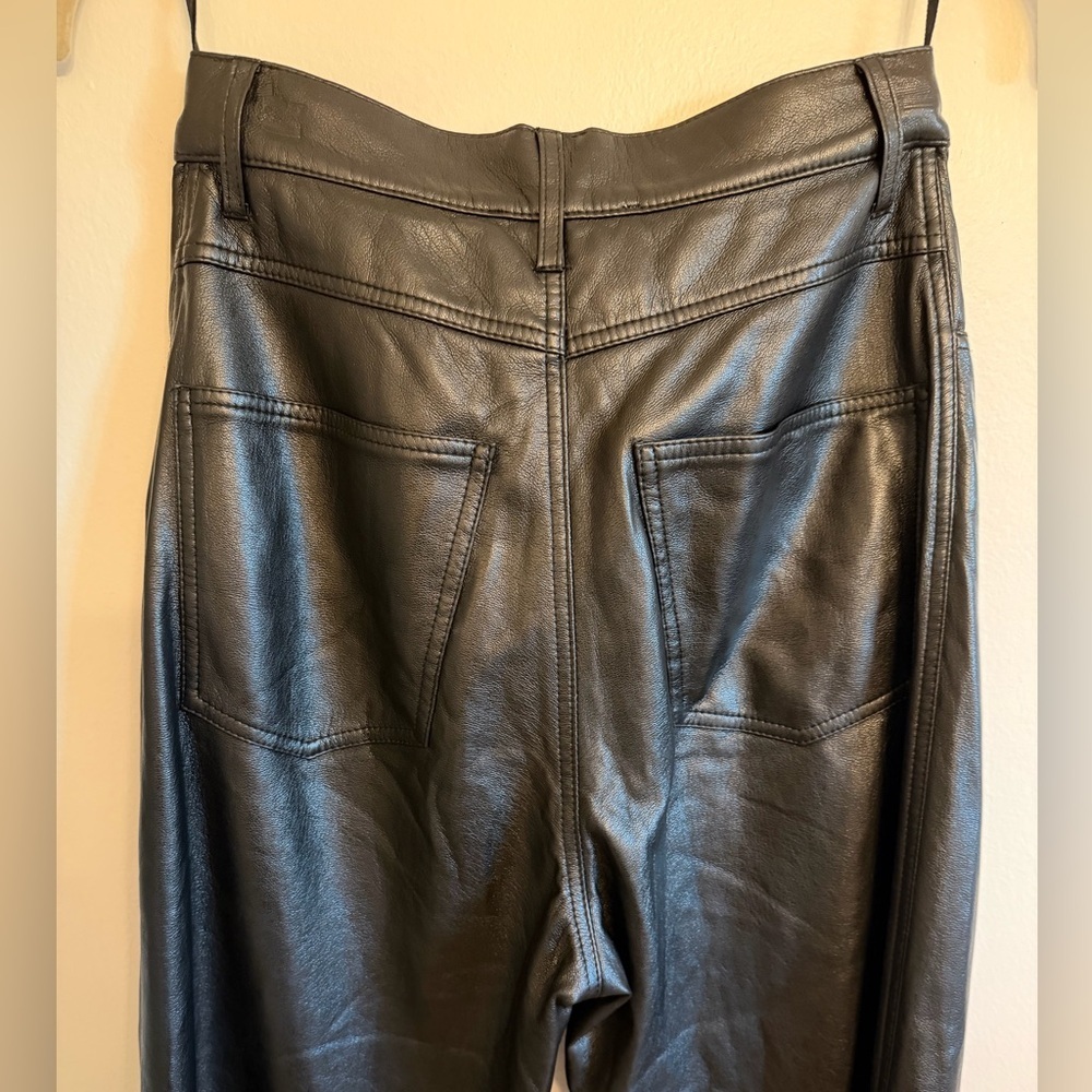 Nanushka Black Vegan Leather Full Length Trousers - Picture 8 of 9